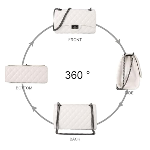 Image of Gladdon Quilted Crossbody Purse for Women Trendy Shoulder Bags | Stylish Shoulder Purse,Quilted Pattern,Structured bag,Chain Strap,Spacious Enough,Casual and Dressy Outfits,Any Occasion