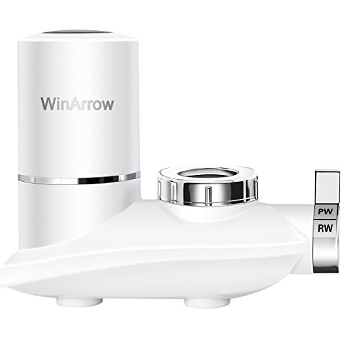 WinArrow Robinet Filtrant, Système de Filtre à Eau du Robinet de Cuisine avec Cartouche Filtrante Lavable en Céramique Élimine Le Chlore Pesticides Heavy Métal (WA790)