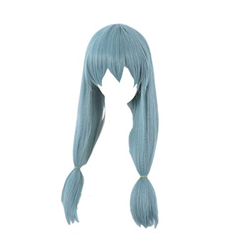Mahito Wig, Japanese Anime Cosplay Wig Long Lake Blue Synthetic Hair Wig with Free Wig Cap