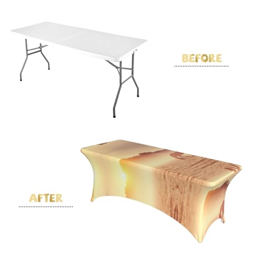 Nappe rectangulaire en polyester lavable contre les taches de banquet - 5