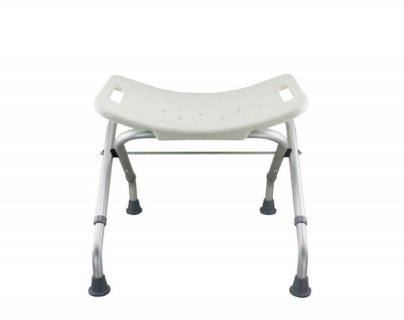 Rehab - Silla de ducha o baño plegable con altura regulable y soporte adicional para personas mayores