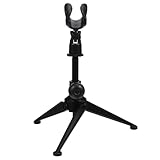 MOLUCKFU Soporte de Micrófono Metálico Resistente con Trípode Rotativo para Micrófonos de Mano Base Antideslizante con Patas de Goma Negras