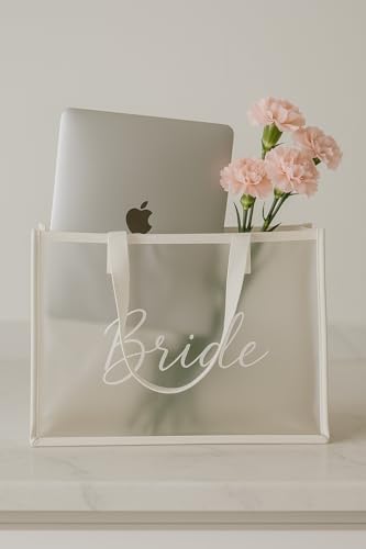 Image of Clear Bride Tote Bag| Bachelorette Party Decorations, Bride To Be Purse Accessory, Bridesmaid Gift, Bridal Shower Supplies, Engagement Party Favor, Bride Beach Pool Bag