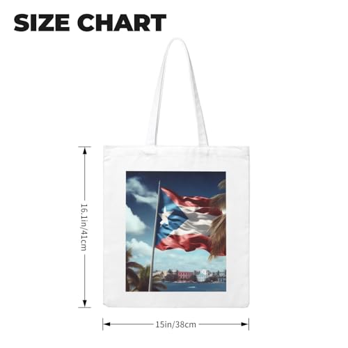 puerto rico wallpaper flag Pattern Woman Canvas Tote Bag Strong and durable for traveling, shopping, Daily One Size4