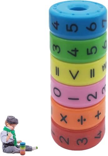Image of Magnetic Arithmetic Learning Toy for Kids Ages 7-10, Colorful Rotating Maths Puzzle Game for Addition, Subtraction, Multiplication and Division Practice at Home or School