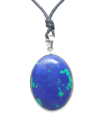 Pendentif chrysocolle naturelle en argent 925 et ras-du-cou bohème chic pour vos tenues d'été