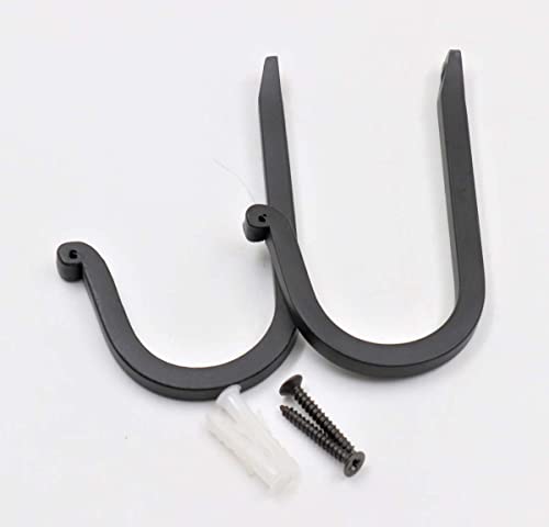 Thdc Single Prong Wrought Iron Hooks, Vintage Hand Forged Iron Curved Metal Fastener Decorative Colonial Wall Décor, Heavy Duty Wall Hooks, Hangers For Keys, Coats, Robe, Bags, Home, Kitchen (2) #TOP3