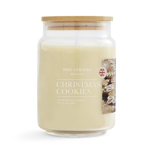 Wax Lyrical England Christmas Cookies Large Candle Up to 100 Hour Burn Time Ivory