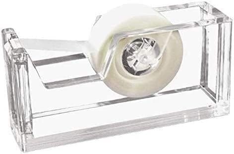 Dispenser per nastro adesivo, Elegante dispenser for nastro adesivo da tavolo in acrilico e oro - Moderno porta nastro adesivo magico da 1 pollice for uso domestico o in ufficio