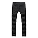 Qolkmuiy-GJ Men's Fashion Design Streetswear Denim Pant Casual Flex Waist Skinny Jeans Slim Straight Leg Jeggings (Black,40)