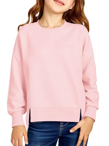 Sweat-shirt décontracté filles avec fente latérale et coupe oversize confortable