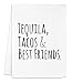 Funny Kitchen Towel, Tequila Tacos & Best Friends, Flour Sack Dish Towel, Sweet Housewarming Gift, White