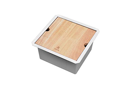 STARSTAR Workstation Ledge Undermount Single Bowl 304 Stainless Steel Kitchen Sink, With Grid, Cutting Board (15 x 15)