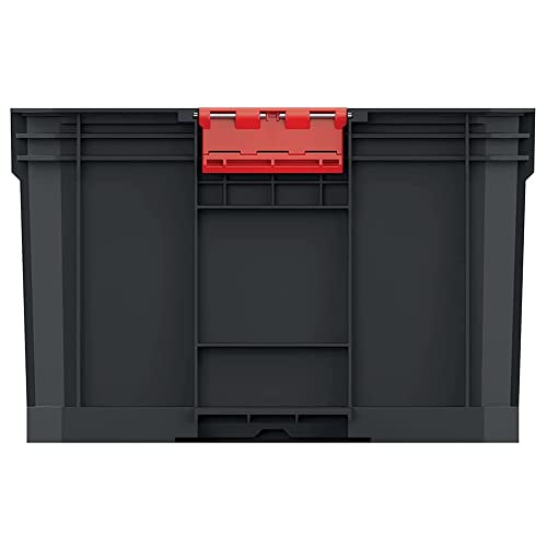 Kistenberg Transportkiste Stapelbox Werkzeugkiste Lagerkiste Aufbewahrungsbox Modulkiste (mit trennwänden, stapelbar, Ladefähigkeit bis 50 kg, Kunststoff, schwarz, Modular Solution 520 x 329 x 210 mm)