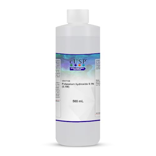 Potassium Hydroxide 0.100N (0.100M) Solution – Laboratory Grade, 500mL – High Purity, Reagent for Titration & Chemical Analysis
