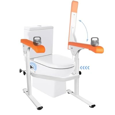 Toilet Safety Rails for Seniors (520 lbs), Extra Wide Toilet Safety Rails, Adjustable Height and Width Toilet Hand Rails,Toilet Rails for Elderly Adults Safety