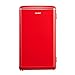 COMFEE' RCD93RE2EURT(E) Piccolo frigorifero 93Litri, Design retrò, Mini frigo da tavolo, Termostato regolabile, Silenzioso, Adatto per casa, ufficio e hotel, Rosso