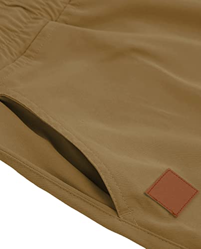Mens Shorts Casual Classic Fit Athletic Workout Golf Shorts Cotton Cargo Shorts For Men Summer Beach Shorts With 4 Pockets, Khaki-S #TOP2