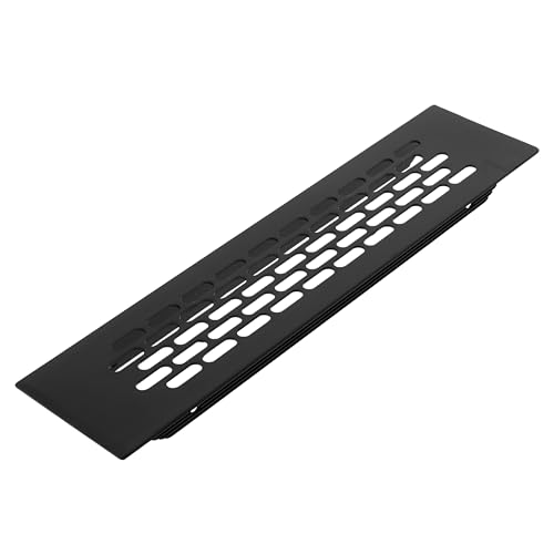 Air Vent Aluminium Plinth Grill Ventilation for Build-in appliances Kitchen Units Plinth Furniture House 245x60mm Air Flow Circulation (Black)