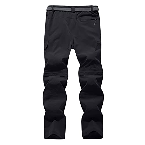 Men Cargo Pants Regular Fit Solid Quick Dry Zip Off Straight Legs Casual Multi Pockets Work Utility Loose Trouser2