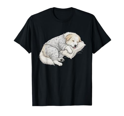Pijama divertido Sleepy Great Pyrenees para hombres, mujeres y niños Camiseta