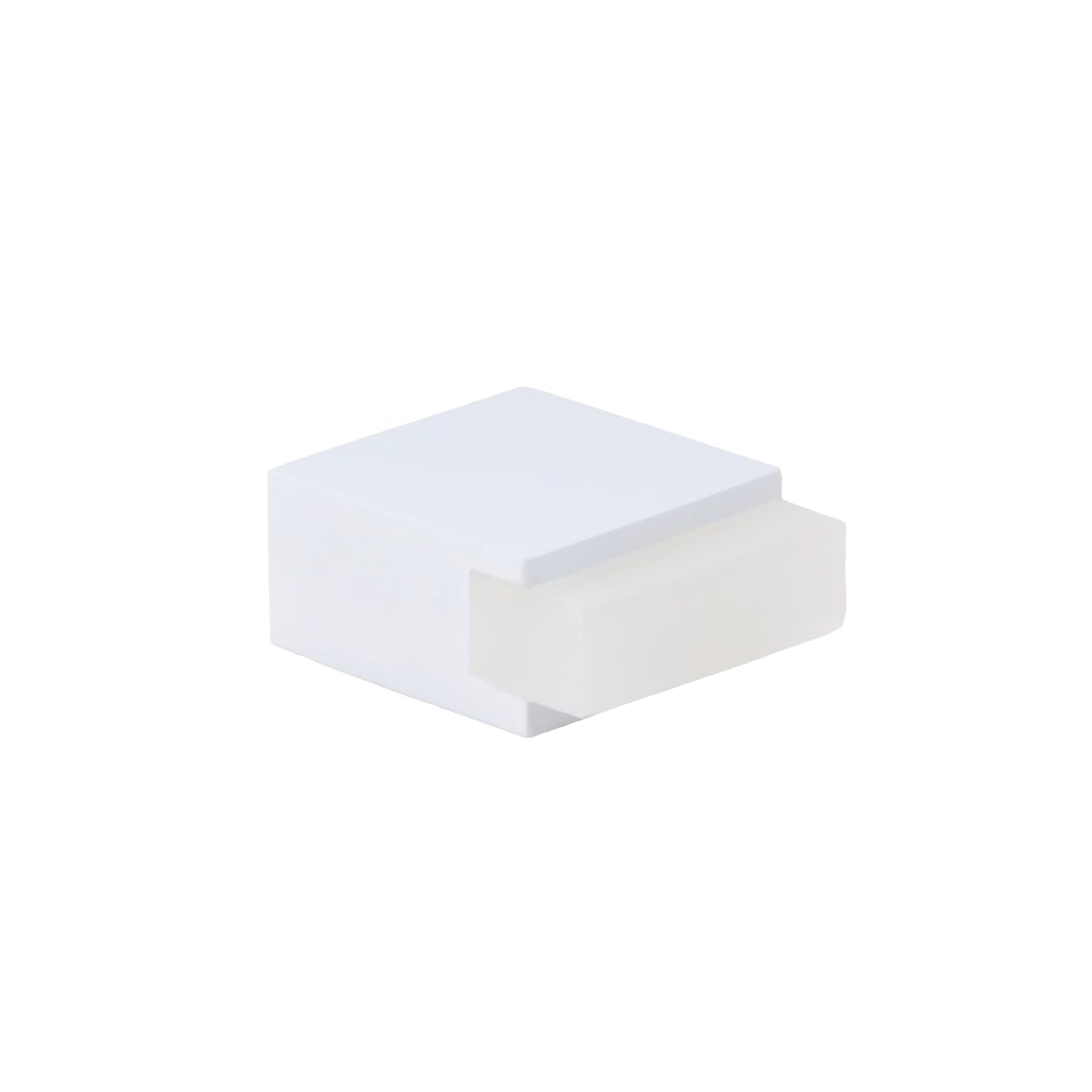 Evi Herrajes White Lacquered Stainless Steel - White Rubber | Floor Door Stop - Square Design | 25X14 Mm | Steel - White Lacquered | Adhesive Mounting| I-197/14