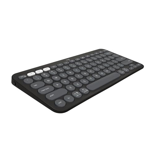 Teclado sem fio Logitech Pebble Keys 2 K380s com Conexão Bluetooth Easy-Switch e Pilha Inc...