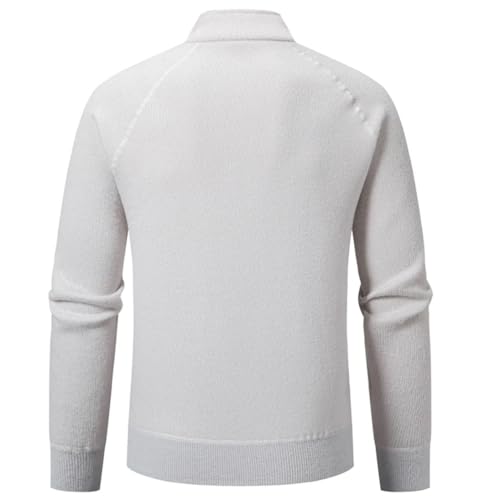 Men's Winter Half Zip Stand Collar Knitted Pullover - Solid Color Casual Outerwear Sweater4