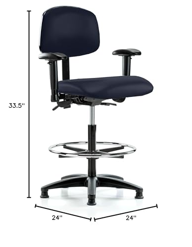 Image of Perch Task Chair with Foot Ring, Glides, 25 inch-34.5 inch, Imperial Fabric