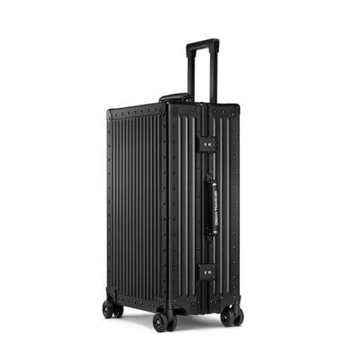 All Aluminum Carry On Luggage,High end TSA Aviation Approved Luggage,Business Metal Hard Shell Carry On Luggage Without Zippers,Equipped with Spinner Wheels. (Matte black, 26inch)