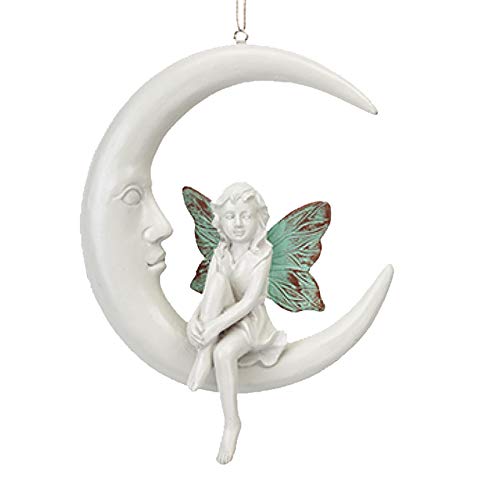 PMS Secret Fairy Garden Hanging on the Moon Garden Statue Ornament, Multicolor