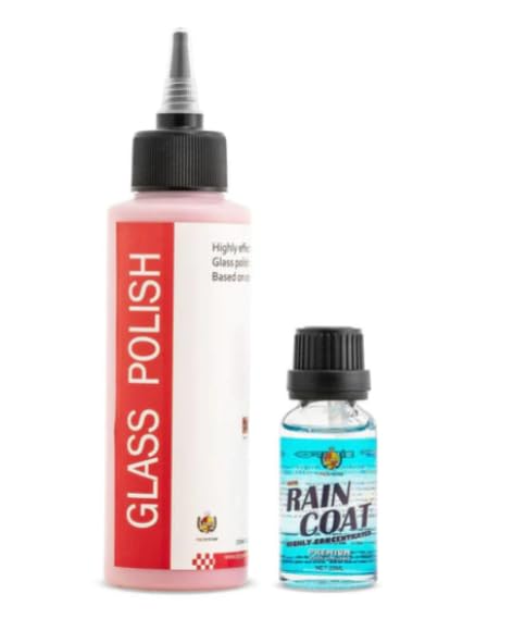 TAC SYSTEMRain Coat 20ml-Kit - Car Glass Coating for Ultimate Water Shedding Protection (0.6 oz) - 25% Ceramic Treatment, Long-Lasting Ceramic Coating for Windshield & Glass, Non-DG Formula