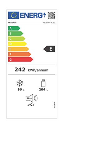 Hisense-RB390N4BC2-Frigorifico-Combi-No-Frost-Display-Capacidad-Neta-300-L-186-cm-Alto-ECO-mode-Silencioso-38-dBA-Color-Blanco