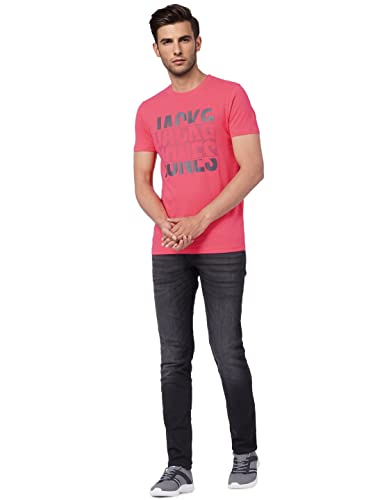 Image of JACK & JONES Men's Cotton Printed Slim Fit T-Shirt
