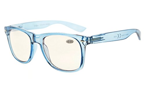 Buy 1 get 1 Eyekepper Blue Light Blocking Glasses Digital Eye Strain Prevention Large Simple Computer Reading Glasses (Blue, 3.50)