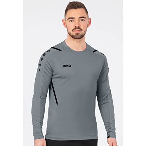 JAKO - Défi du Sweat-Shirt, Mixte, Gris Pierre/Noir, S