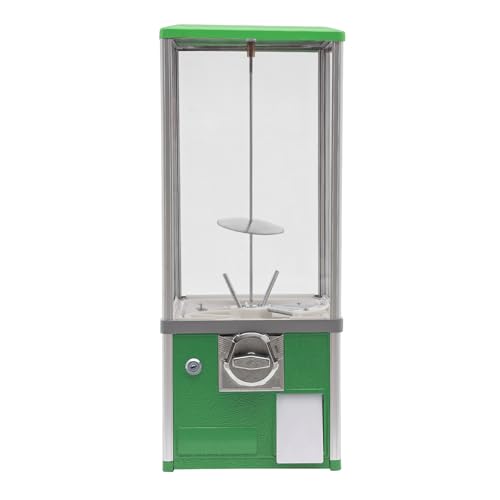 Candy Vending Machine,Small Vending Machine Bubble Gum Dispenser Machine,Small Candy Dispenser Gum Ball Commercial Small Capsule Toys Machine for Amusement Parks Retail Stores (Dark Green)