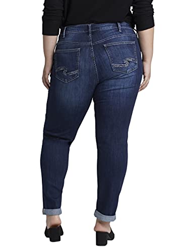 Silver Jeans Co. Women's Plus Size Boyfriend Mid Rise Slim Leg Jeans3