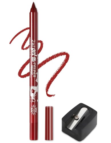 Delineador de ojos de color, Lápiz de Ojos Impermeable,Lápiz de delineador de ojos mate lápiz de lápiz de delineador de ojos profesional lápiz de maquillaje de sombra de ojos (10# Red)