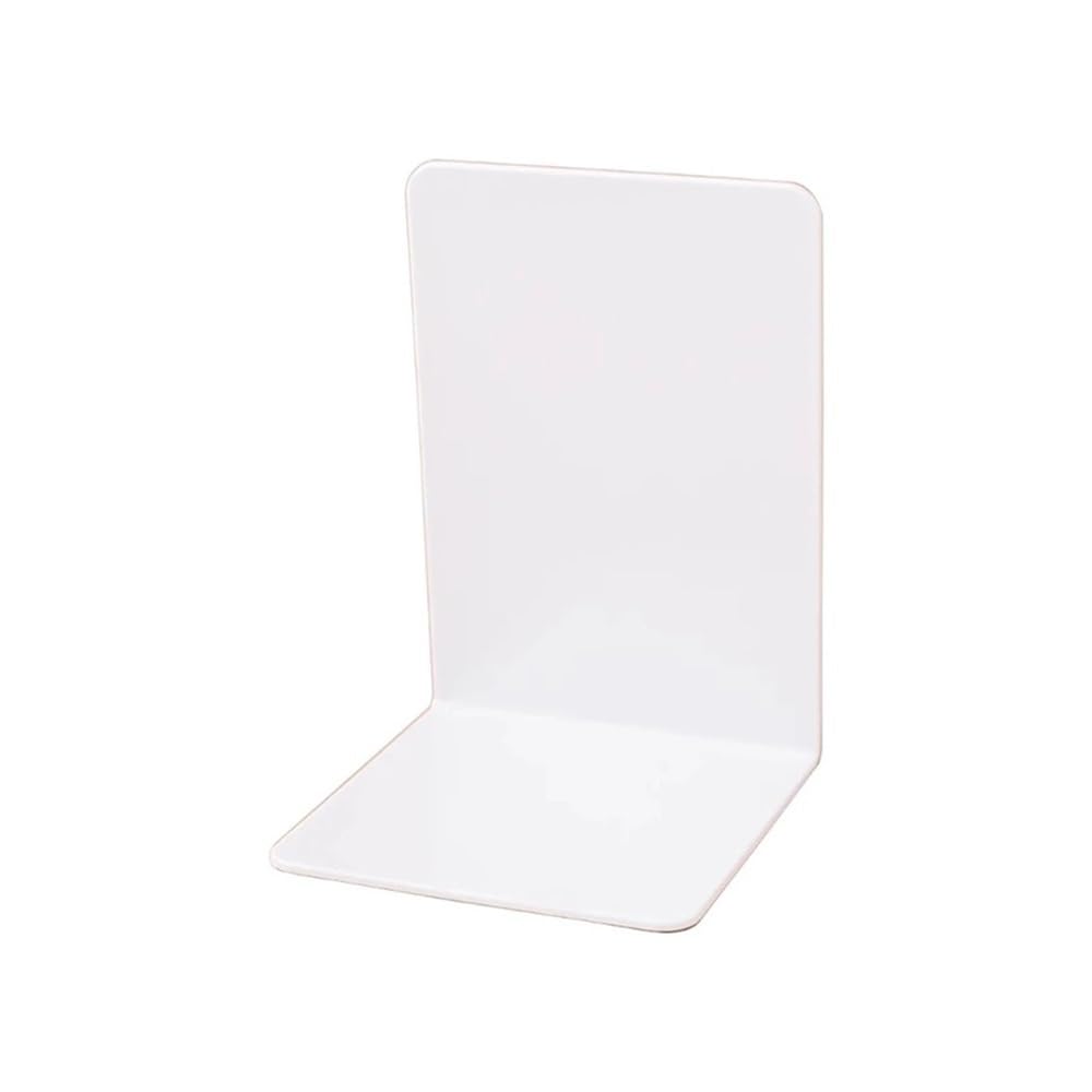 Shelves Bookends L-Shaped Book Stoppers Desk Bookshelf Holders Shelf End for Library Book Support(White)