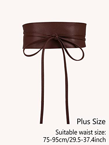 Floerns Women's Plus Size PU Leather Wide Cinch Belt Wideband Bow Knot Belt2