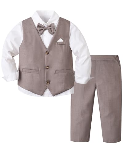 Image of SANGTREE Baby Boys Toddler Gentleman Kids Formal Outfits Long Sleeve Suit Clothing Set 3 Months - 9 Years