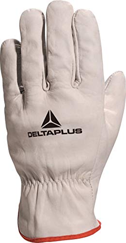 Delta Plus FBN49 Grey Full Grain Leather Safety Work Gloves (Large)