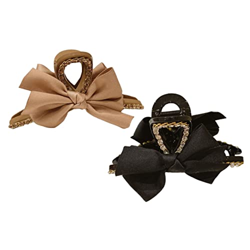 ULTECHNOVO 2個 製テクスチャー付きヘアイングクランプ 女子向けヘアクリップ 髪まとめ用アクセサリー 優しい手触りでお風呂やメイク時に便利