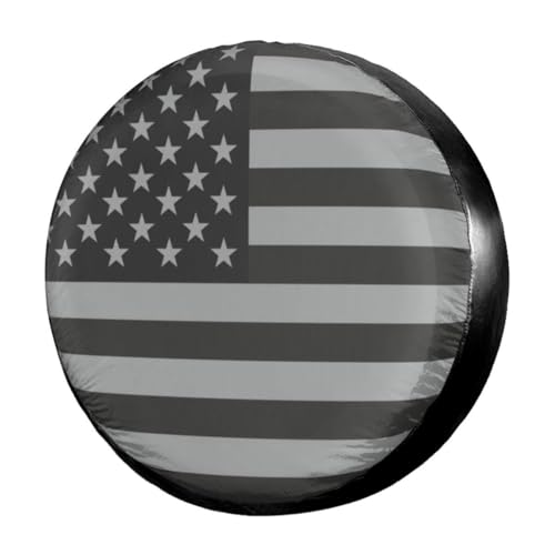 Image of Spare Tire Cover for RV Trailer, 16 Inch Dustproof Leather Wheel Cover for Tire Diameter 29 inch-31 inch, Waterproof American USA Flag Spare Tire Cover Protection for Truck, Trailer, RV, SUV, Camper(16in)