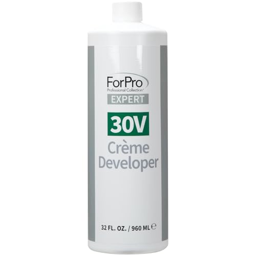 ForPro Expert 30 Volume Crème Developer for Hair Lightening, Gray Coverage & Color Deposit with Extra Lift, 32 Fl Oz