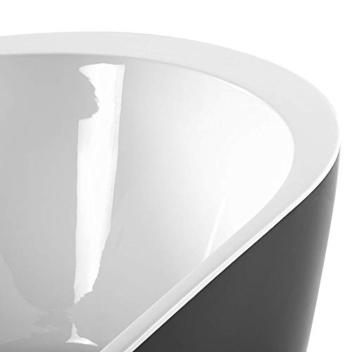 Moderne, freistehende Badewanne Sanitäracryl oval schwarz 160 x 75 cm Nevis