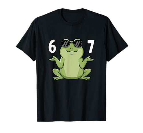 67 Meme Frog Shirt 6 7 Hand Gesture 67 Frog Slang Six Seven T-Shirt