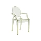 moderne Hommage an Barockstil Kartell 4852J3 Stuhl Louis Ghost orange