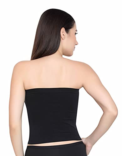 GLAMORAS Women Nylon Spandex Non Padded Non Wired Comfort Fit Seamless Strapless Stretchable Crop Top Long Bandeau Tube Top Inner Camisole - Free Size - Image 4